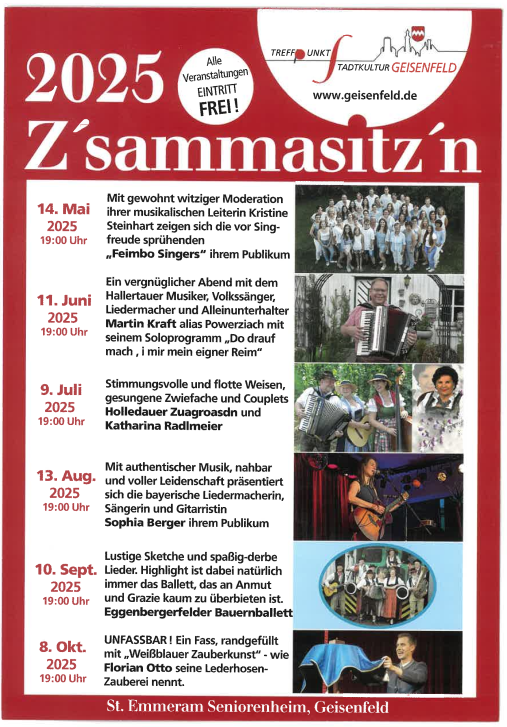 Zsammasitzn im Caritas Altenheim St. Emmeram in Geisenfeld