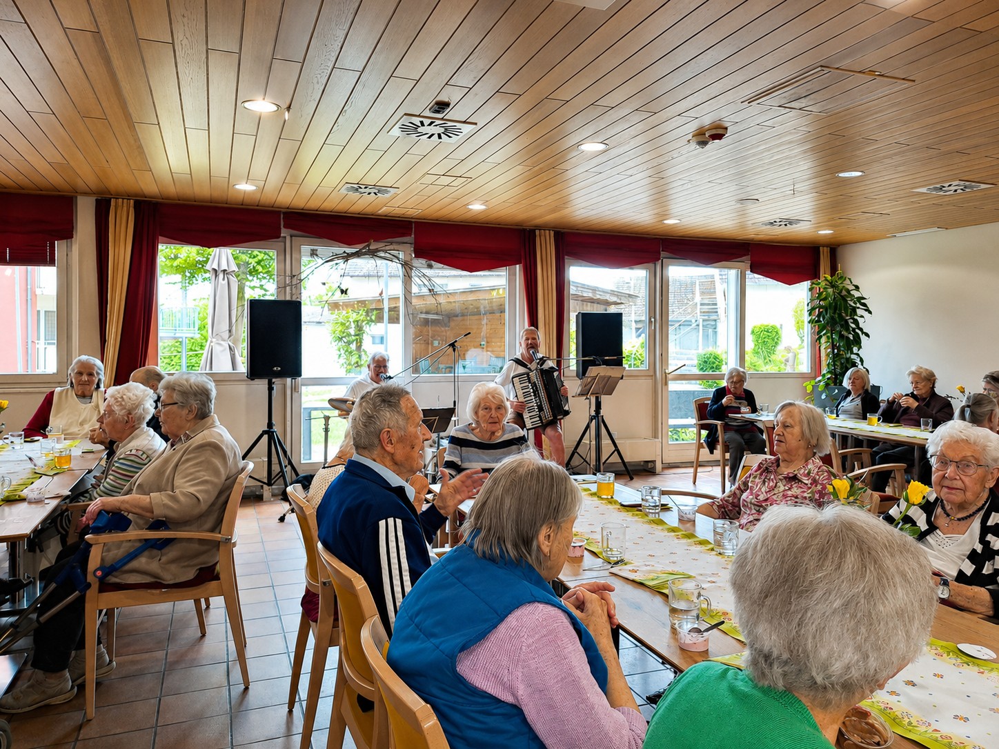 Gruppe Senioren mit Band